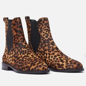 REBECCA‎ MINKOFF Leopard Print Cowhide Chelsea Ankle Boot Booties Size 6.5 New